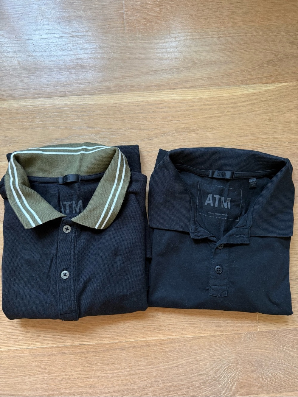 Lot of 2pcs ATM Anthony Thomas Melillo Black Polos